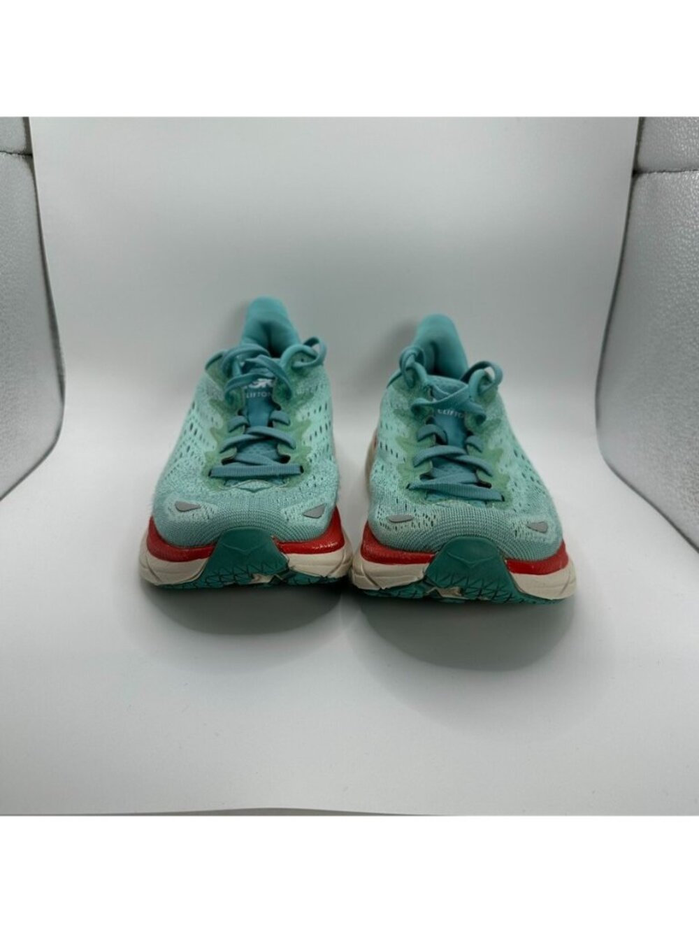 Hoka One One W Clifton 8 Shoes Womens Size 5.5B Blue Red Running Cushioned - Picture 2 of 9